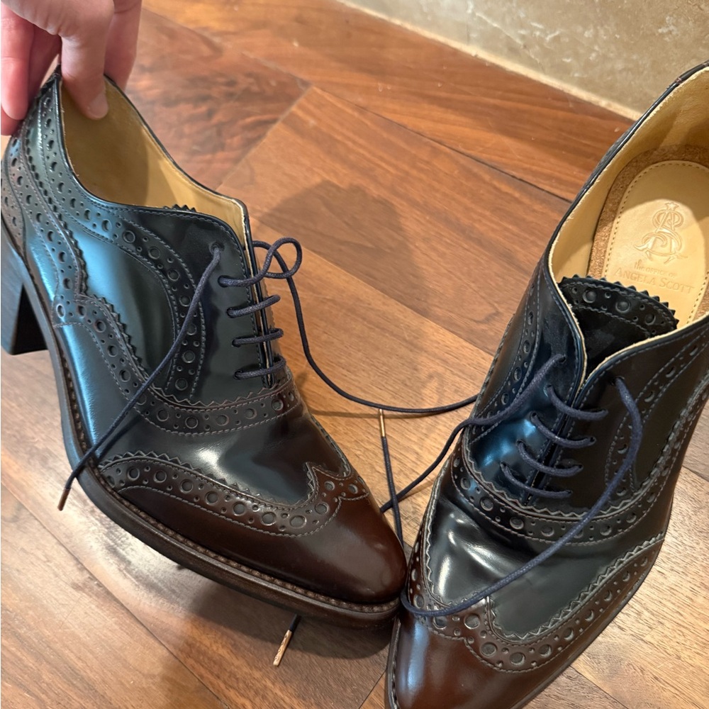 Mrs. Doubt Midheel in blue and brown